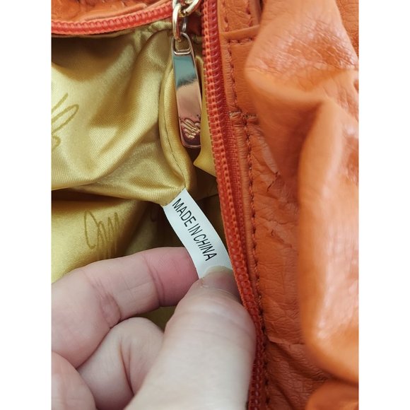 Large Purse and Matching Handbag JM Collection Orange Ruffle Purse Set - Picture 8 of 12